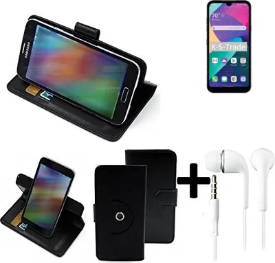 Produktbild von K-S-Trade Handy Hülle Schutz Hülle + Kopfhörer kompatibel mit LG Electronics Phoenix 5 Handyhülle Flipcase Smartphone Cover Handy Schutz Tasche