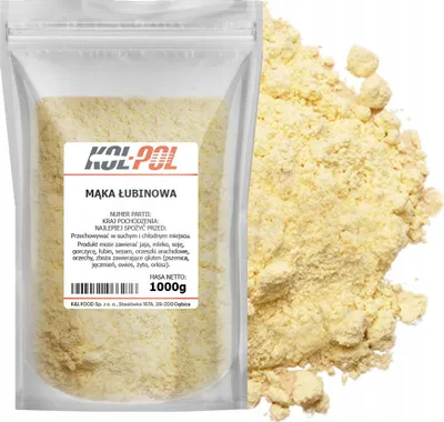 Zdjęcie produktu dla MĄKA ŁUBINOWA 1kg Keto bogata w białko i błonnik na chleb jakość Kol-Pol