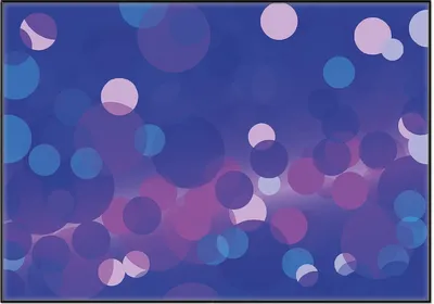 Produktbild von Wallario Wandbild Blaue Kreise mit pink - harmonisches Muster, Größe: 70,30 x 100,30 cm, Poster mit schwarzem Aluminiumrahmen