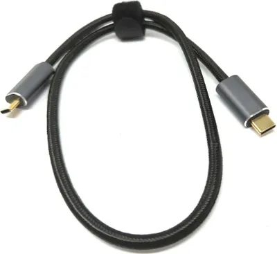 Produktbild von SYSTEM-S USB 3.2 Gen 2 Kabel 50 cm Typ C Stecker zu Stecker geflochten in Schwarz