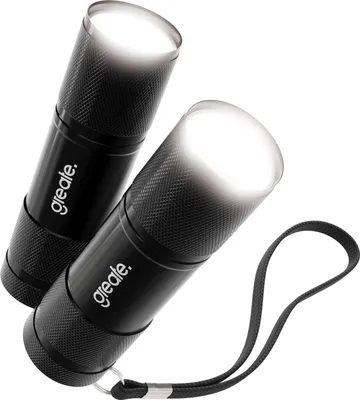 Produktbild von greate 2x LED Taschenlampe klein & hell für Handtasche inkl. Batterien - Aluminium Mini Taschenlampe batteriebetrieben - 175 Lumen
