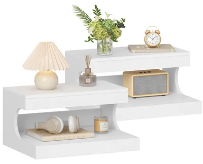 Image de Table de chevet Wandrek - Blanc - 30x40x20 cm - Bois - Pour chambre et salon