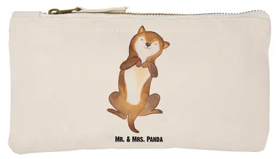 Produktbild von Mr. & Mrs. Panda Federmappe Hund Streicheln Größe S Klein - Weiß - Geschenk, Bauch, kosmetiktäschchen, Federtasche, Kraulen, Kulturbeutel, Etui, Hunde, Sprüche, Niedlich