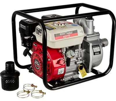 Produktbild von KRAFT&DELE | Benzin Wasserpumpe, 600l/min, Wasserablassschraube, Ölmangelsicherung, max. 28 m Förderhöhe, Schlauchadapter