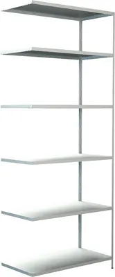 Produktbild von Steck-Anbauregal Schulte weiß 250x100x50 cm 6 Böden geteilte Winkelprofile Tragkraft 510 kg
