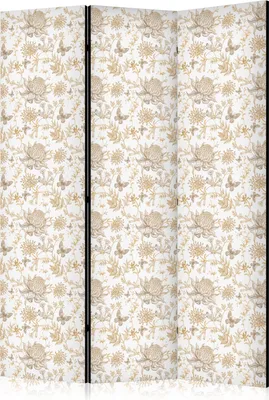 Obrázek produktu pro Akustický paraván Flowers 135x172 cm 3-dílný bílý