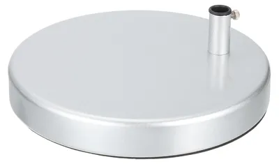 Metall-Lampenbasis rund 19 cm, Tischlampenfuß Ersatz, Silber