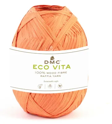 Produktbild von DMC Eco Vita Raffia, 100 % Holzfasern(Bast) z. Häkeln/Stricken,50g/100m,Handwäsche 10 orange