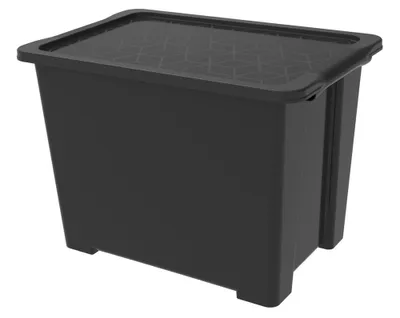 Produktbild von Rotho Aufbewahrungsbox EVO Easy mit Rollen und Deckel 65 L BLACK COLLECTION