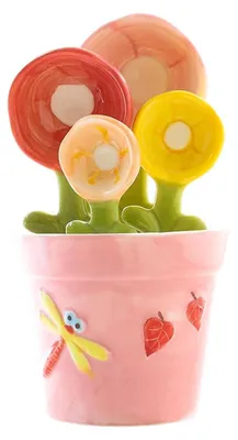 Produktbild von Keramische Messlöffel mit Blumendekoration für die Küche