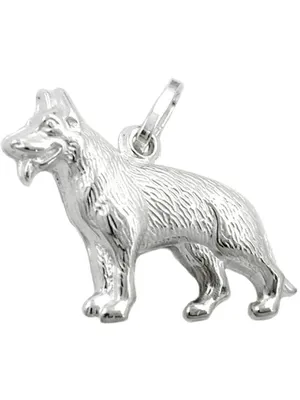 Produktbild von Anhänger 14x20mm Schäferhund glänzend Silber 925 silber 14x20x4mm