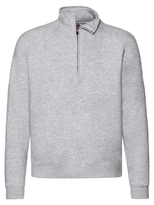 Produktbild von Fruit of the Loom - "Premium" Sweatshirt mit kurzem Reißverschluss für Herren Raglanärmel LT3233 (S) (Grau meliert)