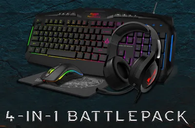 Produktbild von L33T Gaming Assassin's Creed Valhalla 4in1 Battlepack Maus, Tastatur, Headset, Mousepad