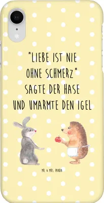 Produktbild von Mr. & Mrs. Panda Iphone XR Handyhülle Hase Igel - Gelb Pastell - Geschenk, Premium Kunststoff, Trennungsschmerz, und, Lustige Sprüche, Herzschmerz, Trösten, Handy Case