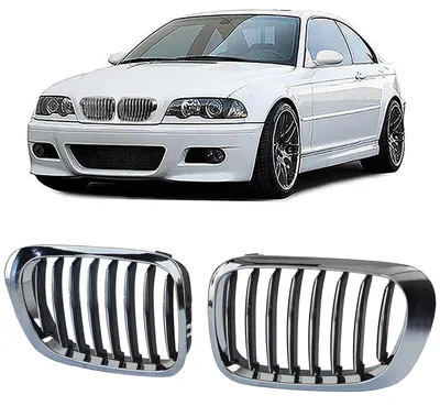 Sport Kühlergrill Performance Schwarz Chrom für BMW 3er E46 Coupe Cabrio 99-03 – Produktansicht