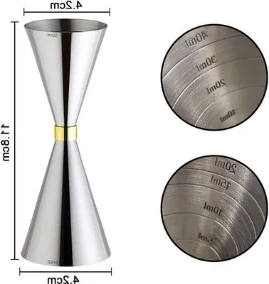 Produktbild von Edelstahl Cocktail Jigger 5-50ml Silber