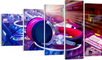 Produktbild von Bild auf Leinwand - Leinwandbild - Disco Nachtclub Audio Elektronik - 100x60cm - Wand Bild - Wanddeko - Leinwanddruck - Bilder - Kunstdruck - Leinwand bilder - Wandkunst - EG100x60-2412