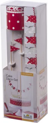 Cake Deco-Set 4-teilig, Holz, für Torten bis Ø 32 cm