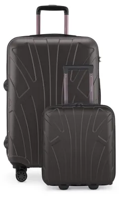 Obrázek produktu pro Suitline - Sada kufrů pro EasyJet, dvoudílný podsedadlový vozík 45x36x20 cm + rozšiřitelný cestovní kufr 66 cm pro zavazadla o hmotnosti 15-20 kg, malý + velký kufr, titanová barva