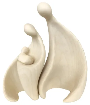Krippenfiguren Heilige Familie, Ahornholz, 3 Stück, 9 cm