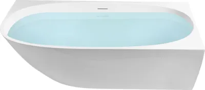 Obrázok produktu pre BELIANI Ľavá vaňa lesklá biela akrylátová 170 x 80 cm klasický dizajn moderná kúpeľňa