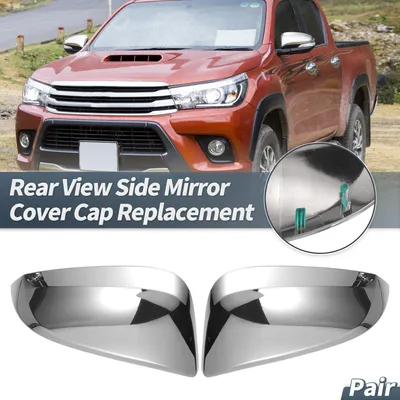 Image de Paire De Couvercles De Rétroviseur Latéral De Voiture En Chrome pour Toyota Hilux 2015-2020 - Remplacement De Capuchons De Miroir - Décoration Extérieure