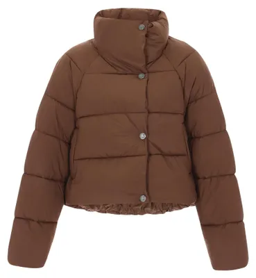 Produktbild von Damen Jacke mit Wattierung und hohem Stehkragen Braun Größe M