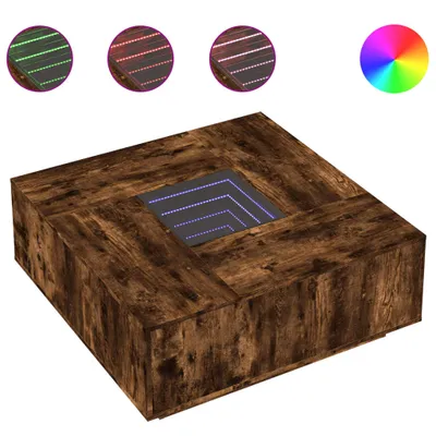 Produktbild von vidaXL Couchtisch mit Infinity-LED Räuchereiche 100x100x40 cm