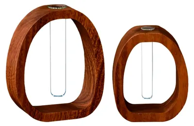 Produktbild von Moderne Reagenzglasvase aus Holz und Glas, Hydrophile Tischdekoration, Geschenkidee für Frauen, Pflanzgefäß für Zuhause und Büro
