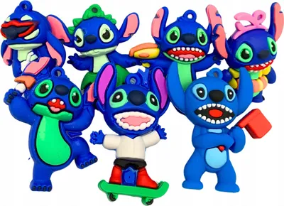 Produktbild von Set mit 7 Lilo- und Stitch-Gummifiguren