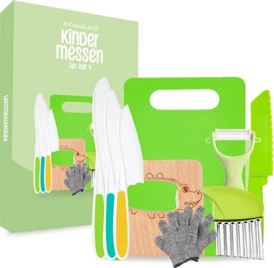 9-tlg. Kinderkochset mit Messern, Schneidebrett & Aufbewahrung