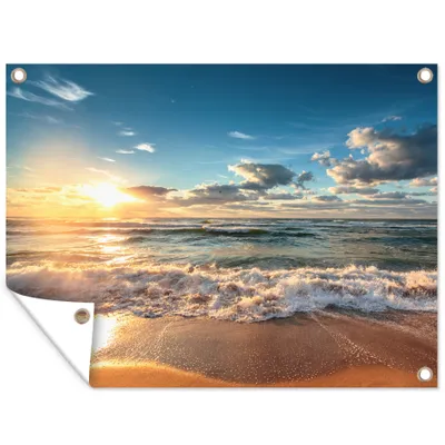 Obrázek produktu pro MuchoWow® Zahradní plakáty - Pláž - moře - západ slunce - 60x80 cm - Zahradní dekorace