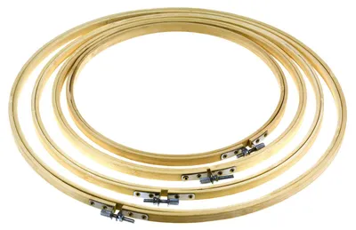 4 Stickrahmen rund Stickring Holzstickrahmen Holzstickring natur, Größenmix