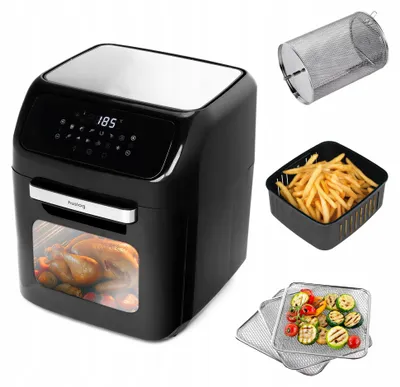 Produktbild von Huslog Heißluftfritteuse 12 l, 1800 W, Automatikprogramme, Timer, HUS1023