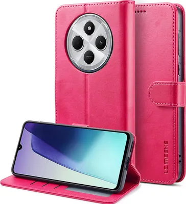 Produktbild von Redmi 14C Hülle, Klapphüllen Brieftasche Leder Magnetverschluss Ständer Schutzhülle für Xiaomi Redmi 14C Rosa