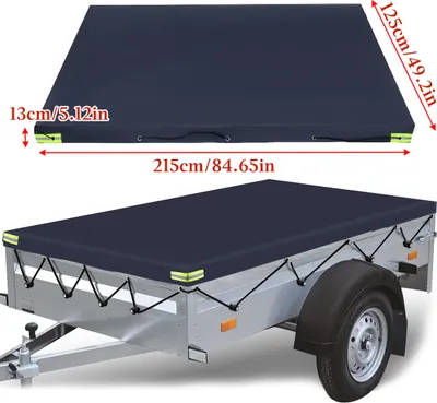 Obrázok produktu pre Plochá plachta na príves s reflexnými pruhmi, 215x125x13cm modrá, plachta na príves pre 500kg/750kg príves