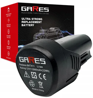 Produktbild von Gares Akkupack zum Zellentausch für Bosch 2607336013 | 10,8 V 2 Ah Li-Ion | Ersatz-Zellenpack für Werkzeugakkus | Profi-Qualität Gares®