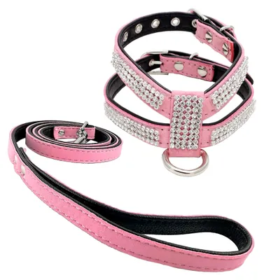 Produktbild von Hunde Geschirr mit Strass und Leine für Mädchen