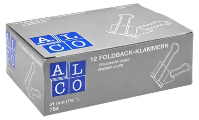 Produktbild von Alco Foldbackklammer Metall vernickelt 41mm rot 12 Stück