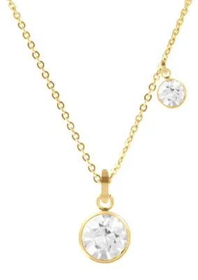 Produktbild von CO88 Collection Sparkle 8CN-26098 Stahlkette mit Anhänger – Kristalle 4 und 8 mm – Länge 40 + 5 cm – Goldfarben