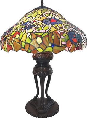 Produktbild von Clayre & Eef Tiffany Tischlampe 55x85 cm Grün Blau Polyresin