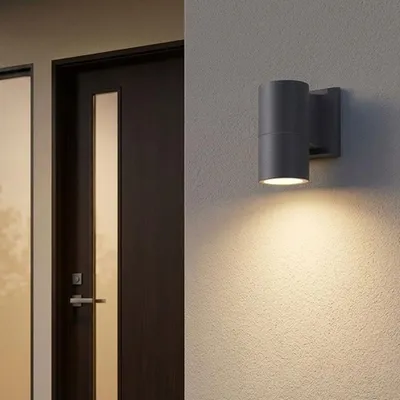 Produktbild von 2x Wandleuchte, Aluminium, Anthrazit, GU10, Spritzwassergeschützt, IP44
