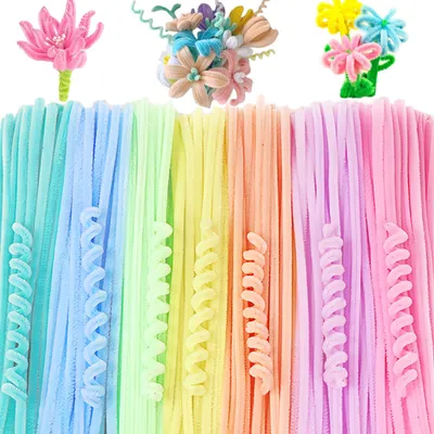 100 bunte Pfeifenreiniger, Chenilledraht, Makronenfarbe, 30 cm x 6 mm