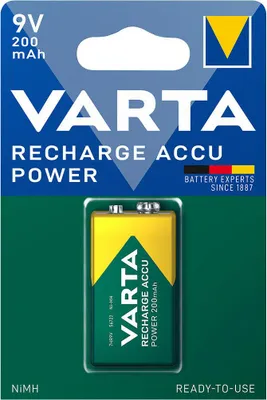 Produktbild von Varta 50x 9V NiMH Akku 200mAh 1er Blister Ready To Use LR61 PP3 56722