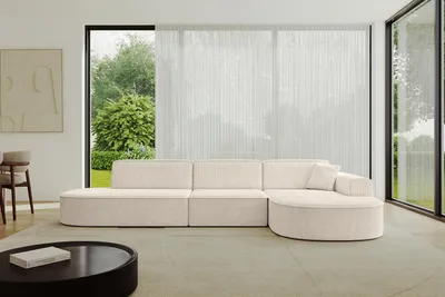 Produktbild von ALTDECOR Ecksofa in L-Form  MARI-L2 - 328x171x79,5 cm  Beige -  Corner Sofa Bett Eckcouch Couch  Wohnlandschaft Cauchsofa