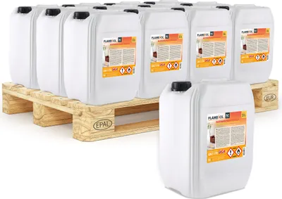 Produktbild von 24x 20 L FLAMBIOL® Bioethanol 96,6% Premium für Ethanolkamin in Kanistern
