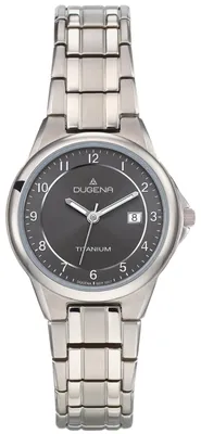 Obrázok produktu pre Dámske náramkové hodinky DUGENA 4460514 Gent, quartz, čierny ciferník, titánové puzdro, minerálne sklo, titánový náramok, skladacia spona s tlačidlom, 5 barov