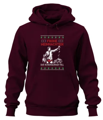 Zdjęcie produktu dla Merry Christmas Sarcasm - Brzydki Świąteczny Sweter Uni Bluza z Kapturem, Bordowy, M