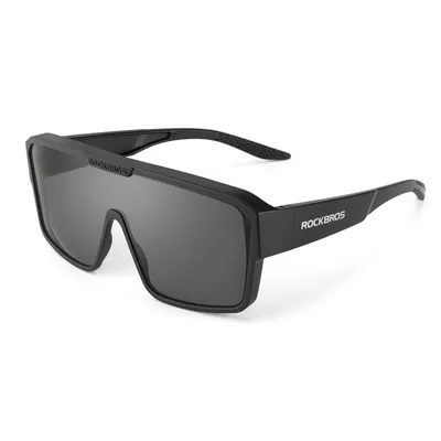 Image de ROCKBROS Sur-lunettes de soleil polarisées Lunettes de sport pour femmes et hommes noir+gris