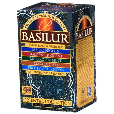 Produktbild von Basilur Tee Set Oriental Collection 5 Teesorten 25 Teebeutel Schwarztee Grüntee